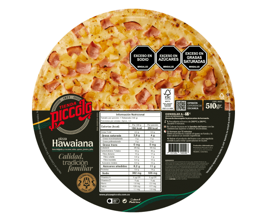 Pizza Ejecutiva Hawaiana Congelada