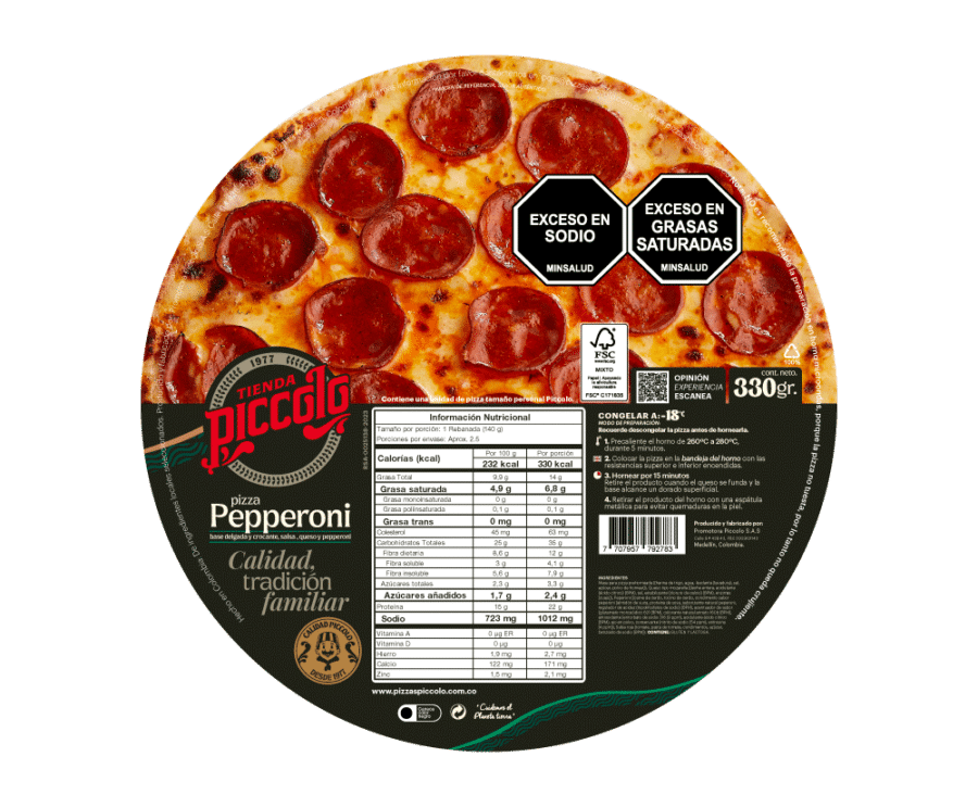 Pizza Piccolo Pepperoni Congelada