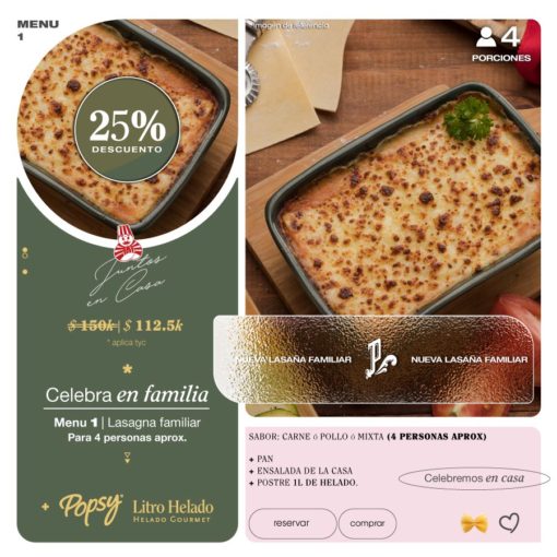 Menú Familiar Pizzas Piccolo Pizza